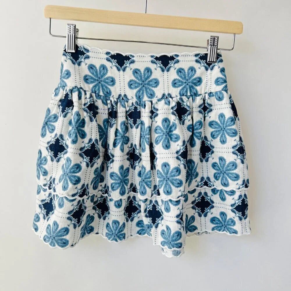 ❤️ Agua Bendita for target mini floral tiered dress, blue, white, Size XXS